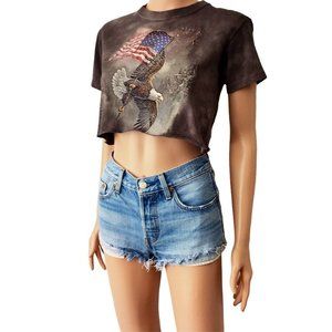 The Mountain Bald Eagle American USA Flag T Shirt